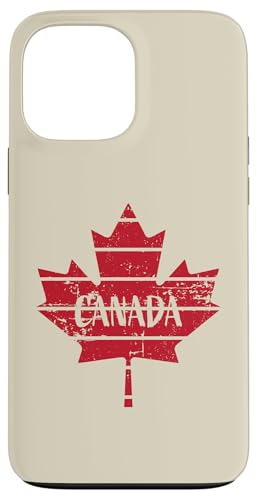 Kanada Retro-Ahornblatt-Design im Used-Look Hülle für iPhone 13 Pro Max von Jeff Hobrath
