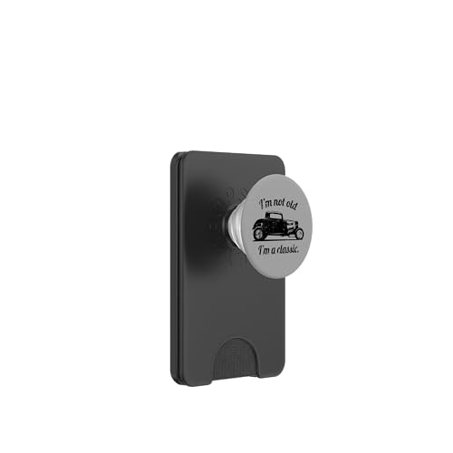 Lustiges Hotrod-Auto-Geburtstagsdesign mit Aufschrift „I'm Not Old I'm A Classic“ PopSockets PopWallet für MagSafe Lustiges Hotrod-Auto-Geburtstagsdesign mit Aufschrift „I'm Not Old I'm A Classic“ PopSockets PopWallet für MagSafe von Jeff Hobrath