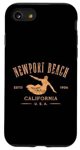 Newport Beach California Surf Used-Look Hülle für iPhone SE (2020) / 7 / 8 von Jeff Hobrath