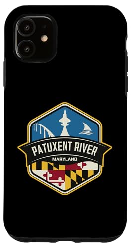Patuxent River Maryland Logo mit MD Flagge Design Souvenir Hülle für iPhone 11 von Jeff Hobrath