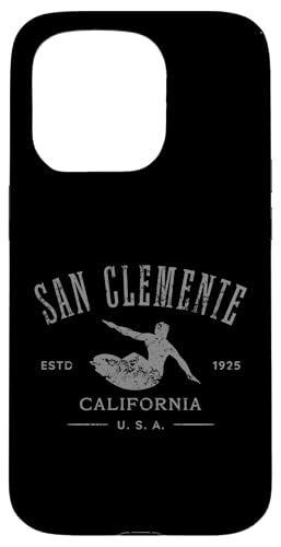 San Clemente California Surf Design im Used-Look Hülle für iPhone 15 Pro von Jeff Hobrath