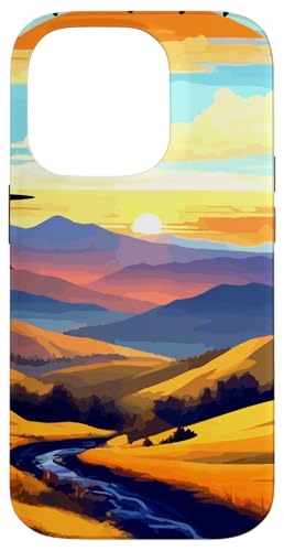 Schönes Design im Retro-Stil mit Sonnenuntergang in den Bergen Hülle für iPhone 14 Pro Schönes Design im Retro-Stil mit Sonnenuntergang in den Bergen Hülle für iPhone 14 Pro von Jeff Hobrath