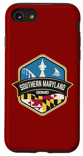 Southern Maryland Logo mit MD Flagge Design Souvenir Hülle für iPhone SE (2020) / 7 / 8 von Jeff Hobrath