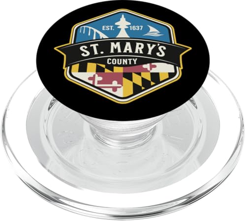 St. Mary's County im Süden von Maryland Est 1637 im Vintage-Stil PopSockets PopGrip für MagSafe von Jeff Hobrath