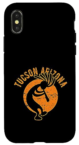 Tucson Arizona Tanzender Kokopelli-Souvenir im Used-Look Hülle für iPhone X/XS von Jeff Hobrath