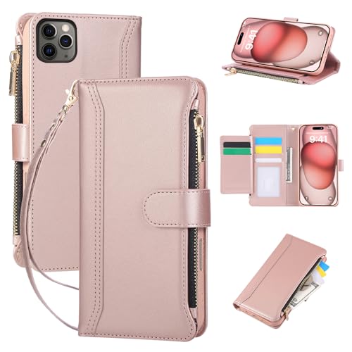 Jeffene handyhülle für iPhone 13 Pro Max,Reißverschluss Klapphülle mit kartenfach & Ständer,Premium PU Leder Magnetverschluss Stoßfest Schutzhülle,Geldtasche Klappbar Hülle,Rosa Jeffene handyhülle für iPhone 13 Pro Max,Reißverschluss Klapphülle mit kartenfach & Ständer,Premium PU Leder Magnetverschluss Stoßfest Schutzhülle,Geldtasche Klappbar Hülle,Rosa von Jeffene