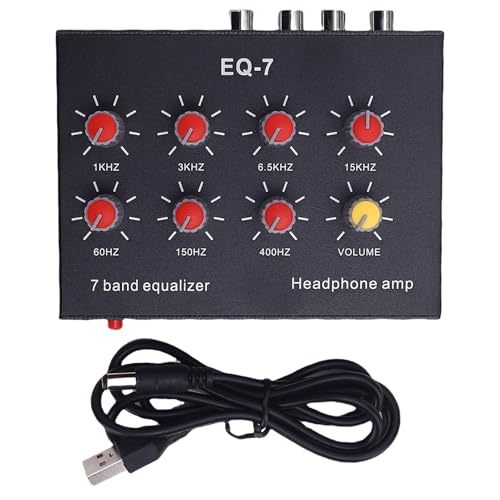 Jeffergarden Auto Audio Headset -Verstärker 7 Band EQ Equitor 2 Channel Digital Sound Equalizer mit 3,5 Mm Stecker DC 5 Bis 12 V von Jeffergarden