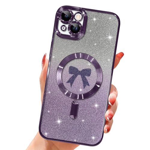 Jefonha Magnetische Glitzer-Schutzhülle für iPhone 14 Pro Max, kompatibel mit Magsafe, luxuriöses Plating Schleife Muster Design, Vollkamera-Objektivschutz, weiche TPU-Schutzhülle für Damen, 6,7 Zoll Jefonha Magnetische Glitzer-Schutzhülle für iPhone 14 Pro Max, kompatibel mit Magsafe, luxuriöses Plating Schleife Muster Design, Vollkamera-Objektivschutz, weiche TPU-Schutzhülle für Damen, 6,7 Zoll von Jefonha