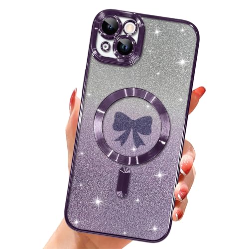 Jefonha Magnetische Hülle für iPhone 16 Pro Max, kompatibel mit MagSafe, Glitzer Schleife Muster für Frauen Mädchen, Stoßfeste Weiche TPU Schutzhülle für iPhone 16 Pro Max 6,9 Zoll, Pruple Jefonha Magnetische Hülle für iPhone 16 Pro Max, kompatibel mit MagSafe, Glitzer Schleife Muster für Frauen Mädchen, Stoßfeste Weiche TPU Schutzhülle für iPhone 16 Pro Max 6,9 Zoll, Pruple von Jefonha