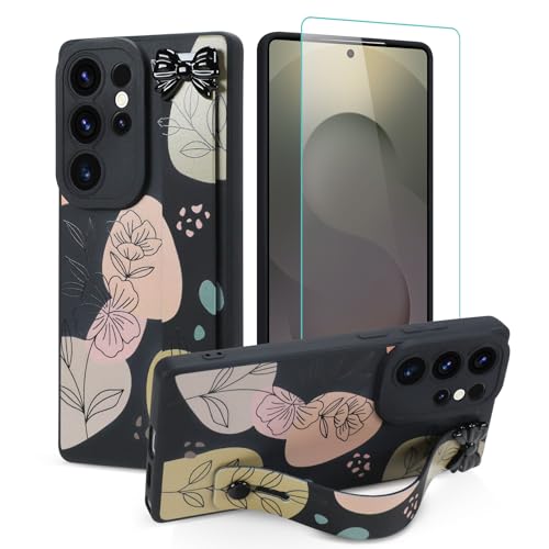 Jefonha Schutzhülle für Samsung Galaxy S25 Ultra mit Fingerschlaufe, Ständer, niedliche Schleife, Blumen, Handyhülle für Mädchen und Frauen, mit Displayschutzfolie, strapazierfähiges, stoßfestes Jefonha Schutzhülle für Samsung Galaxy S25 Ultra mit Fingerschlaufe, Ständer, niedliche Schleife, Blumen, Handyhülle für Mädchen und Frauen, mit Displayschutzfolie, strapazierfähiges, stoßfestes von Jefonha