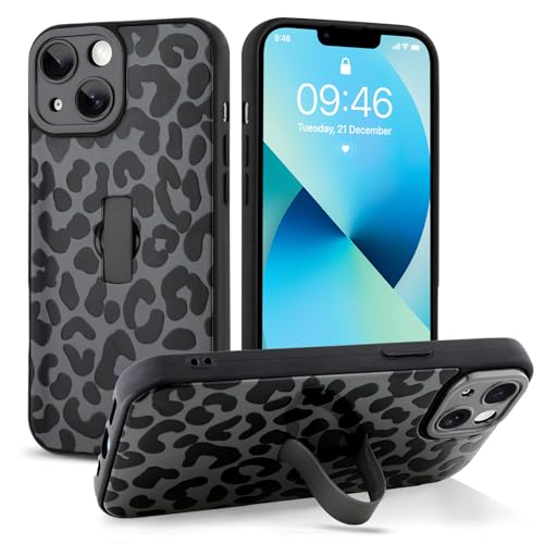 Jefonha Schutzhülle für iPhone 13, mit Handschlaufe, Ständer, trendig, cool, Leaopard-Geparden-Druck, Handyhülle, für Damen und Herren, vollständiger Kameraschutz, stoßfeste Schutzhülle (schwarz) Jefonha Schutzhülle für iPhone 13, mit Handschlaufe, Ständer, trendig, cool, Leaopard-Geparden-Druck, Handyhülle, für Damen und Herren, vollständiger Kameraschutz, stoßfeste Schutzhülle (schwarz) von Jefonha