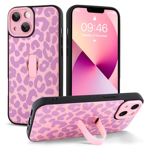 Jefonha Schutzhülle für iPhone 13 mit Handschlaufe und Ständer, trendige, coole Leaopard-Schutzhülle mit Geparden-Druck, für Damen und Herren, vollständiger Kameraschutz, stoßfeste Schutzhülle (Rosa) Jefonha Schutzhülle für iPhone 13 mit Handschlaufe und Ständer, trendige, coole Leaopard-Schutzhülle mit Geparden-Druck, für Damen und Herren, vollständiger Kameraschutz, stoßfeste Schutzhülle (Rosa) von Jefonha