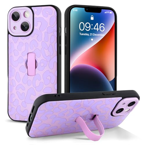 Jefonha Schutzhülle für iPhone 14, mit Handschlaufe, Ständer, trendig, cooler Leaopard-Geparden-Druck, Handyhülle, für Damen und Herren, vollständiger Kameraschutz, stoßfeste Schutzhülle (lila) Jefonha Schutzhülle für iPhone 14, mit Handschlaufe, Ständer, trendig, cooler Leaopard-Geparden-Druck, Handyhülle, für Damen und Herren, vollständiger Kameraschutz, stoßfeste Schutzhülle (lila) von Jefonha