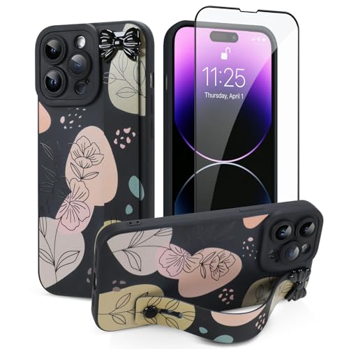 Jefonha Schutzhülle für iPhone 14 Pro Max mit Fingerschlaufe, Ständer, niedliche ästhetische Schleife, Blumen, Handyhülle für Mädchen und Frauen, mit Displayschutzfolie, strapazierfähiges, stoßfestes Jefonha Schutzhülle für iPhone 14 Pro Max mit Fingerschlaufe, Ständer, niedliche ästhetische Schleife, Blumen, Handyhülle für Mädchen und Frauen, mit Displayschutzfolie, strapazierfähiges, stoßfestes von Jefonha