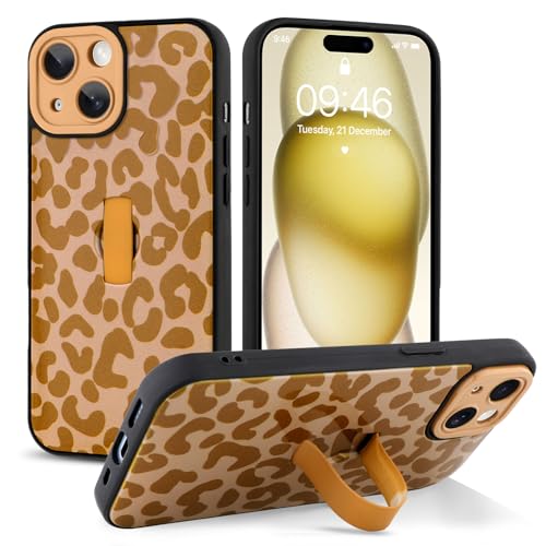 Jefonha Schutzhülle für iPhone 15, mit Handschlaufe, Ständer, trendig, cooler Leaopard-Geparden-Druck, Handyhülle für Damen und Herren, vollständiger Kameraschutz, stoßfeste Schutzhülle (Braun) Jefonha Schutzhülle für iPhone 15, mit Handschlaufe, Ständer, trendig, cooler Leaopard-Geparden-Druck, Handyhülle für Damen und Herren, vollständiger Kameraschutz, stoßfeste Schutzhülle (Braun) von Jefonha