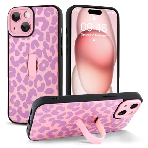 Jefonha Schutzhülle für iPhone 15, mit Handschlaufe, Ständer, trendig, cooler Leaopard-Geparden-Druck, Handyhülle für Damen und Herren, vollständiger Kameraschutz, stoßfeste Schutzhülle (Rosa) Jefonha Schutzhülle für iPhone 15, mit Handschlaufe, Ständer, trendig, cooler Leaopard-Geparden-Druck, Handyhülle für Damen und Herren, vollständiger Kameraschutz, stoßfeste Schutzhülle (Rosa) von Jefonha