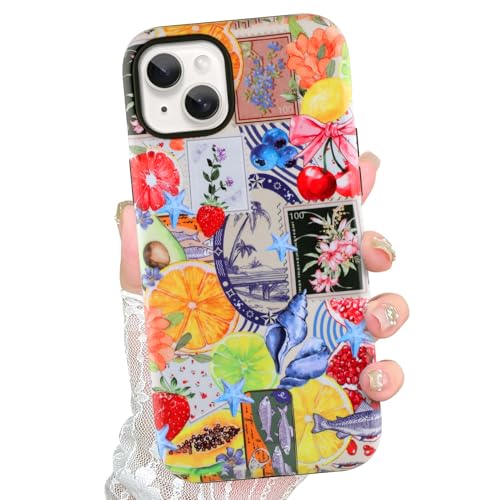 Jefonha Schutzhülle für iPhone 15, niedlich, ästhetisch, für Frauen und Mädchen, klassischer Retro-Stil, Westernfruchtstempel, Muschel, Costal Collage, Sommer-Telefonhülle, kompatibel mit Magsafe Jefonha Schutzhülle für iPhone 15, niedlich, ästhetisch, für Frauen und Mädchen, klassischer Retro-Stil, Westernfruchtstempel, Muschel, Costal Collage, Sommer-Telefonhülle, kompatibel mit Magsafe von Jefonha
