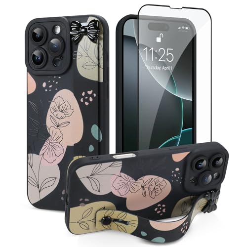 Jefonha Schutzhülle für iPhone 16 Pro Max mit Fingerschlaufe, Ständer, niedliche ästhetische Schleife, Blumen, Handyhülle für Mädchen und Frauen, mit Displayschutzfolie, strapazierfähiges, stoßfestes Jefonha Schutzhülle für iPhone 16 Pro Max mit Fingerschlaufe, Ständer, niedliche ästhetische Schleife, Blumen, Handyhülle für Mädchen und Frauen, mit Displayschutzfolie, strapazierfähiges, stoßfestes von Jefonha