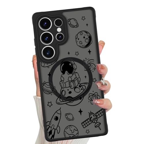 Magnetische Schutzhülle für Samsung Galaxy S25 Ultra, kompatibel mit Magsafe, coole Astronauten-Schutzhülle für Männer und Jungen, durchscheinend, matt, stoßfest, Schutzhülle für Galaxy S25 Ultra Magnetische Schutzhülle für Samsung Galaxy S25 Ultra, kompatibel mit Magsafe, coole Astronauten-Schutzhülle für Männer und Jungen, durchscheinend, matt, stoßfest, Schutzhülle für Galaxy S25 Ultra von Jefonha