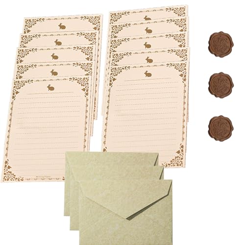 16 Stück Schreibset Enthält 3 Umschläge+10 Blatt Briefpapier Altes Papier+3 Dichtung,Briefpapier Set, Geschenk für Kinder und Jugendliche Grußkarten Einladung Geburtstagskarten 16 Stück Schreibset Enthält 3 Umschläge+10 Blatt Briefpapier Altes Papier+3 Dichtung,Briefpapier Set, Geschenk für Kinder und Jugendliche Grußkarten Einladung Geburtstagskarten von JeiibrZui