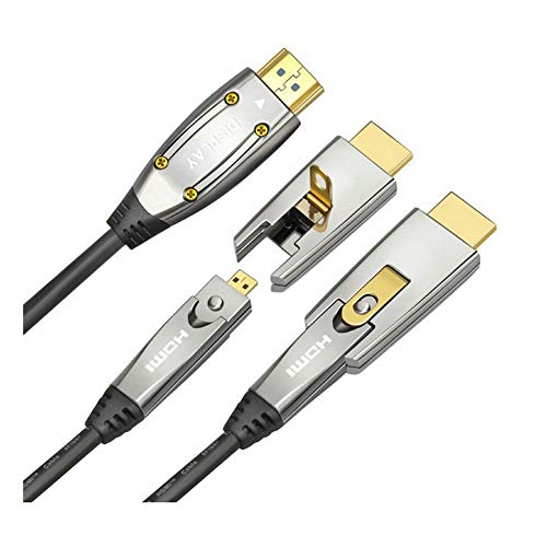 Jeirdus 1.5Mètres Câble fibre optique AOC HDMI 18 Gbps haute performance 4K60HZ, avec petits connecteurs micro et connecteurs HDMI standards, routage facile 1.5meters von Jeirdus