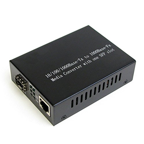 Jeirdus Gigabit Ethernet Duplex SC Glasfaser zu RJ45 Kupfer Medien Konverter, 10/100/1000 M 1SFP Slot + 1RJ45 1SFP Slot + 1RJ45 von Jeirdus