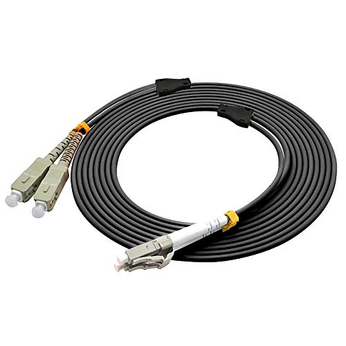 Jeirdus Optisches Patchkabel LC auf SC, Duplex, 62,5/125, Multimode, 15 m, LC-SC von Jeirdus