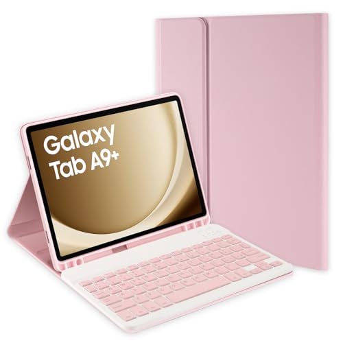 Jeloyutek Tastatur Schutzhülle für Samsung Galaxy Tab A9+/A9 Plus 11 Zoll 2023, italienisches Layout abnehmbare Bluetooth-Tastatur und Schutzhülle für Samsung Tab A9 Plus 11 Zoll 2023 von Jeloyutek