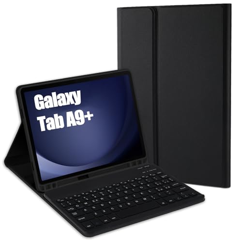 Jeloyutek Tastaturhülle für Samsung Galaxy Tab A9+/A9 Plus 11 Zoll 2023, italienisches Layout abnehmbare Bluetooth-Tastatur und Schutzhülle für Samsung Tab A9 Plus 11 Zoll 2023 SM-X210/X215/X216, von Jeloyutek