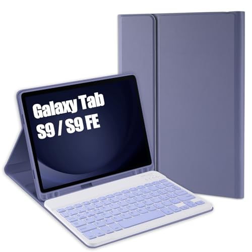 Jeloyutek Tastaturhülle für Samsung Galaxy Tab S9/S9 FE 2023, italienisches Layout abnehmbare Bluetooth-Tastatur und Schutzhülle für Samsung Tab S9 FE 10,9 Zoll / S9 11 Zoll von Jeloyutek