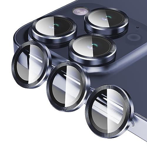 Jeluse 3X2 Stück für iPhone 16 Pro Max/iPhone 16 Pro/iPhone 15 Pro Max/iPhone 15 Pro/iPhone 14 Pro Max/iPhone 14 Pro Kameraschutz Kratzfest 9H Härte gehärtetes Glas Kameraschutz Ultra HD Klar von Jeluse