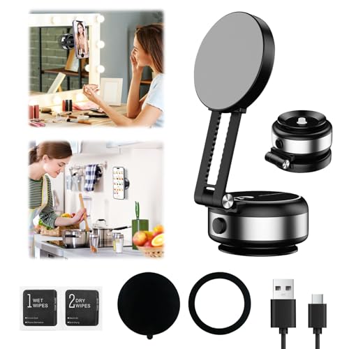Jemey Magnetischer Saugnapf Telefonhalter, 360° Drehbar Verstellbarer Auto-Handyhalterung für Armaturenbrett, Windschutzscheibe, Universelle Magnetischer Telefonhalter Auto für iPhone 16 15 14 Pro Max von Jemey