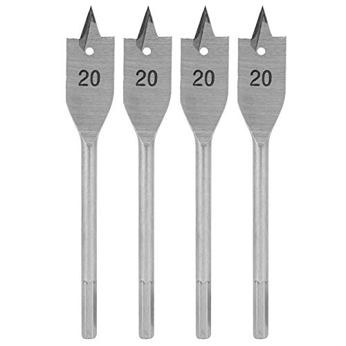 4Pcs Spaten Bohrer Set, 20mm Flacher Holzbohrer, Kohlenstoffstahl Paddel Flache Bits Holzbearbeitung Lochöffner DIY Bohrwerkzeuge von Jenngaoo