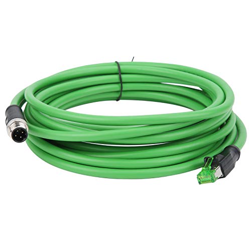 Jenngaoo Ethernet Kabel, M12 auf RJ45 Patchkabel 4 Pin Netzwerkkabel für Industrial Ethernet Anwendungen Geschirmtes Kabel IP67 Wasserdicht (5m/16,4ft) von Jenngaoo