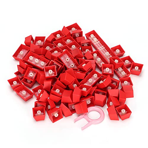 Jenngaoo Keycaps Keyset, PBT Tastenkappen Ergonomisches Design Bunte 108 Taste Videospiel Tastenkappe mit Abzieher für mechanische Gaming Tastatur (Rot) von Jenngaoo