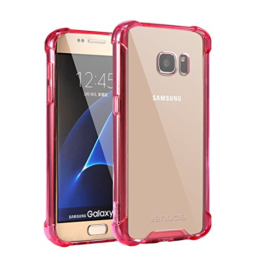 Samsung Galaxy S7 Hülle, Jenuos Handyhülle Transparent Silikon Durchsichtig Bumper Schutzhülle Crystal Clear TPU Case Cover für Samsung Galaxy S7 5.1"(S7-TPU-RE) von Jenuos