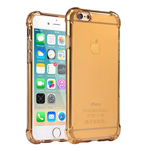 Jenuos Schutzhülle transparent weich flexibel extrem dünn transparent TPU für iPhone 6/6S, Gold, iPhone 6 4.7" Display von Jenuos