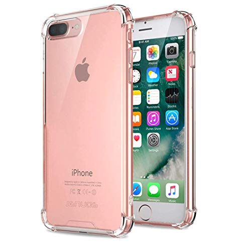 Jenuos iPhone 7 Plus Hülle, iPhone 8 Plus Hülle, Handyhülle Transparent Silikon Schutzhülle Clear Durchsichtige Hülle TPU Bumper Case für iPhone 8 Plus / 7 Plus 5.5" - Transparent (7P-TPU-CL) von Jenuos