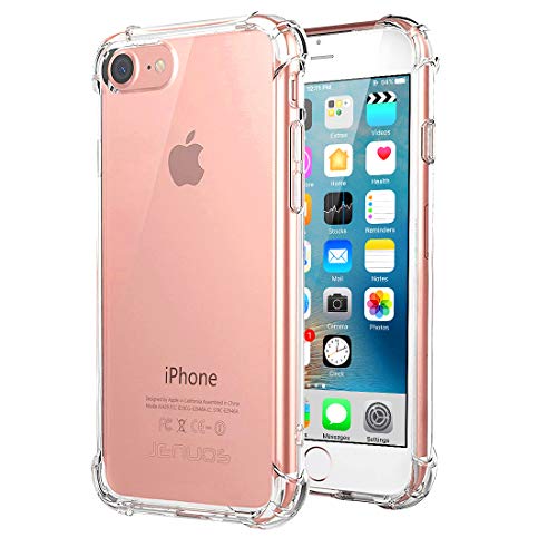 Jenuos iPhone SE 2022 5G Hülle SE 3 Handyhülle, iPhone 7/8/SE 2020 Hülle, Transparent Silikon Durchsichtige Schutzhülle TPU Bumper Case für iPhone 8/7/SE 2020 4.7"-Transparent (7G-TPU-CL) von Jenuos