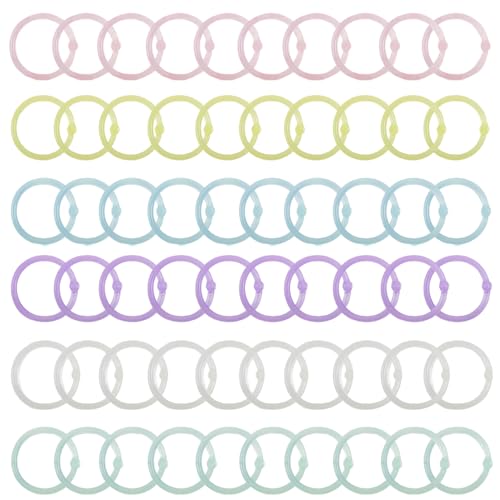 Plastikbindemittel Ringe, 120pcs kleine Bindemittelringe, 1/2 Zoll Plastikblatt, farbenfrohe Buchclips für Dokument, Handwerk, Schlüsselbund, Lose Blatt von Jeorywoet