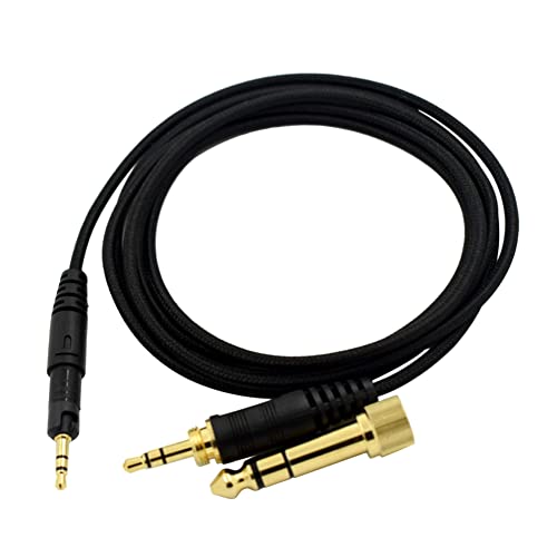 Jerilla Ersatz Kopfhörer Kabel für Audio Technica ATH-M40X ATH-M50X ATH-M70X AUX Adapter Schnur (Schwarz, 1.5Meter) von Jerilla