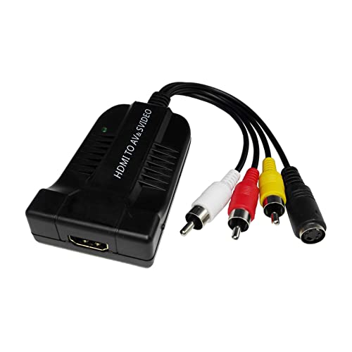 Jerilla HDMI zu AV + S-Video Konverter HDMI auf RCA Adapterkabel 1080P Composite-Video-Kabel HDMI-Eingang 3RCA R/L Audio CVBS S-Video Ausgang für DVD STB VCR PS3 HDTV Monitor von Jerilla