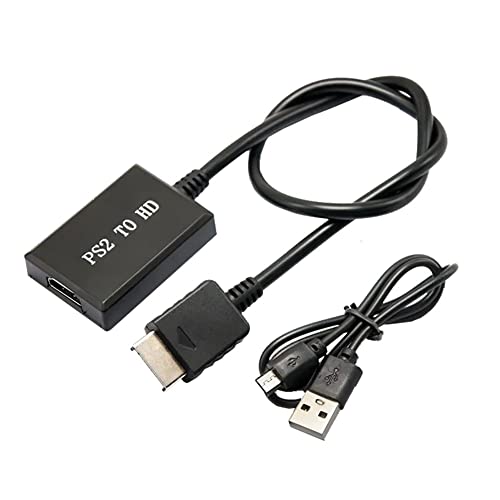 Jerilla PS2 zu HD Konverter, PS2 zu HD Audio Video-Wandler Adapter Kabel 1080P Kabelanschluss für PS2-Konsole, HDTV/Monitor/Projektor von Jerilla