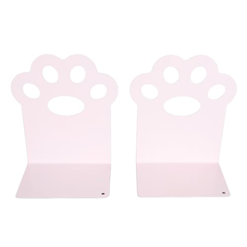 Jerliflyer Cat Claw Metal Booksends, Metall Cartoon süßes Desktop -Bücherregal, Heavy Duty Study Book Support Stoppers für Büro Heimschule (Roseate) von Jerliflyer