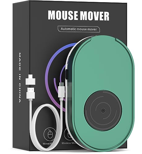 Jerryrun Maus Jiggler, Undetectable Mouse Mover Device Wiggler Shaker with Drive Free USB Cable and USB C to USB Adapter, Physical Automatic Mouse Movement, Keep PC Screen Active, Green von Jerryrun