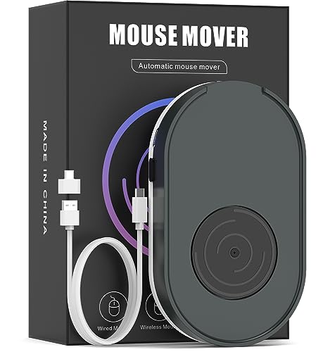 Jerryrun Maus Jiggler, Undetectable Mouse Mover Device Wiggler Shaker with Drive Free USB Cable and USB C to USB Adapter, Physical Automatic Mouse Movement, Keep PC Screen Active, Grey von Jerryrun