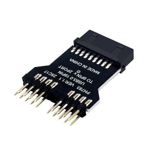 Jeruytgh 19-Pin-USB-3.0-Header - USB 3.0 Motherboard 19-Pin Auf Doppel- 2.0 9- Adapterkarte | Plug & Play Port Multiplier Für Wasserkühlungssysteme Mit RGB-Beleuchtungseffekt von Jeruytgh