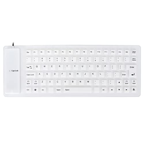 Jerys 85 Tasten Silikon-Tastatur, Silikon-Tastatur, Leicht, Tragbar, für PC, Notebook von Jerys