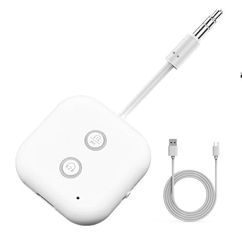 Bluetooth 5.3 Senderempfänger, 2-in-1 Flugzeug-Bluetooth-Adapter, Dual-Pairing für 2 AirPods/Kopfhörer, 3,5 mm, kabelloser AUX-Adapter für Flugzeug, TV, Auto, Zuhause, Stereo, Fitnessstudio, Reisen Bluetooth 5.3 Senderempfänger, 2-in-1 Flugzeug-Bluetooth-Adapter, Dual-Pairing für 2 AirPods/Kopfhörer, 3,5 mm, kabelloser AUX-Adapter für Flugzeug, TV, Auto, Zuhause, Stereo, Fitnessstudio, Reisen von Jesiah