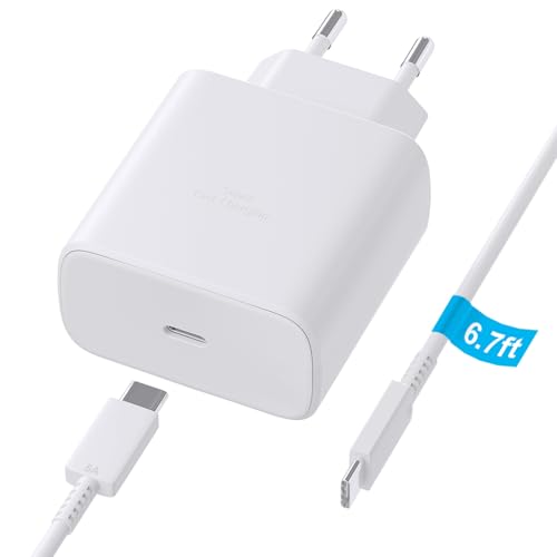 for Sam Sung Charger,45 W USB C Super Fast Charging für Galaxy S24 Ultra/S24/S23 Ultra/S23/S23+/S22/S22 Ultra/S22+/Note 10/20/S20/S21,A33,A53,S7/S8,USB C Power Adapter für Typ C Phone (Perlweiß) von Jesinor
